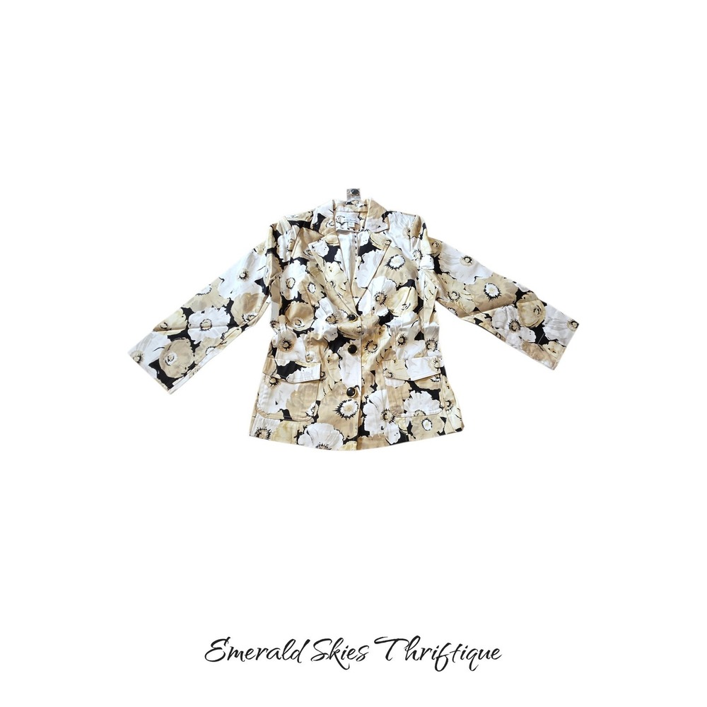 Joan Rivers Floral Bouquet 3/4 Sleeve Jacket/Blazer - Size 4. Nwot free ship